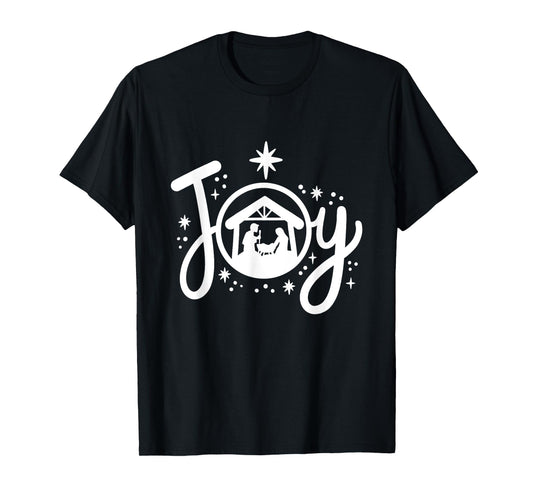 Christian Christmas Joy Jesus Nativity Scene Faith Family T-Shirt