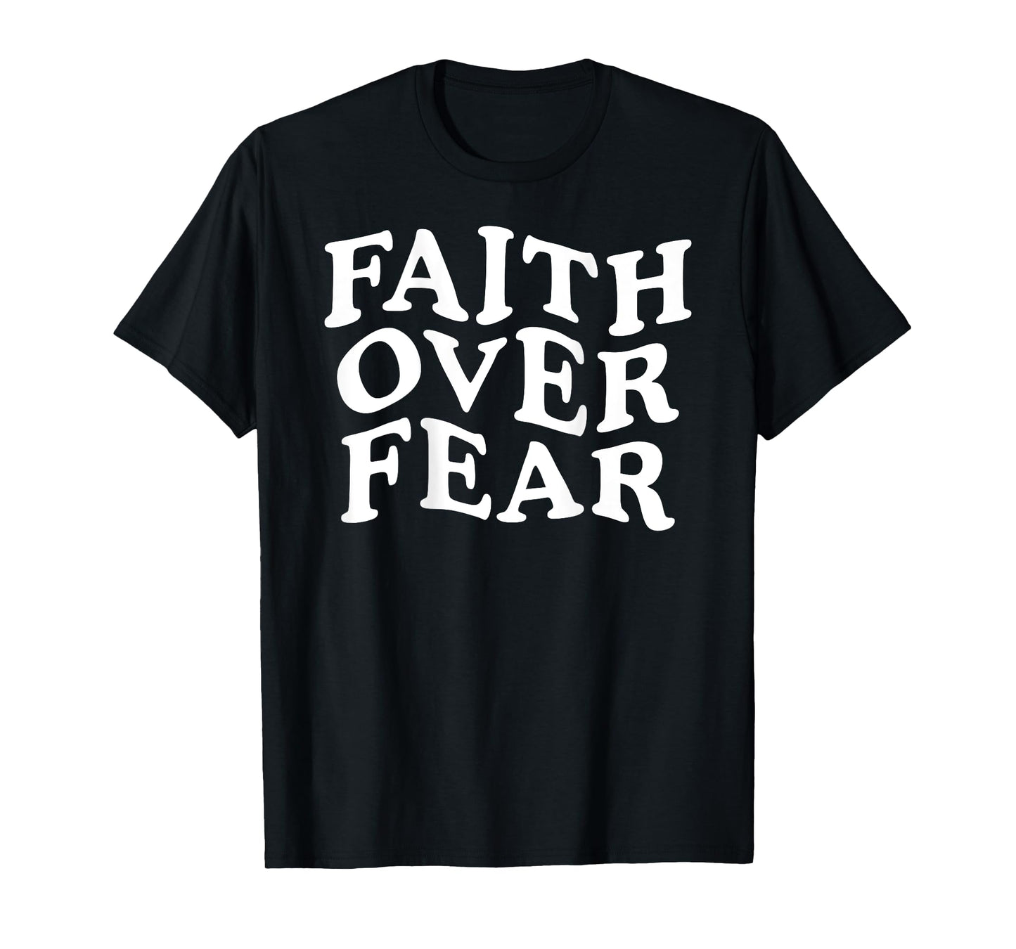 Faith Over Fear Retro Christian Bible Verse ON Back T-Shirt