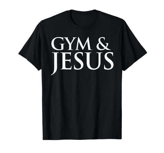 Distressed Gym & Jesus Funny Christian Workout Gift For Men T-Shirt