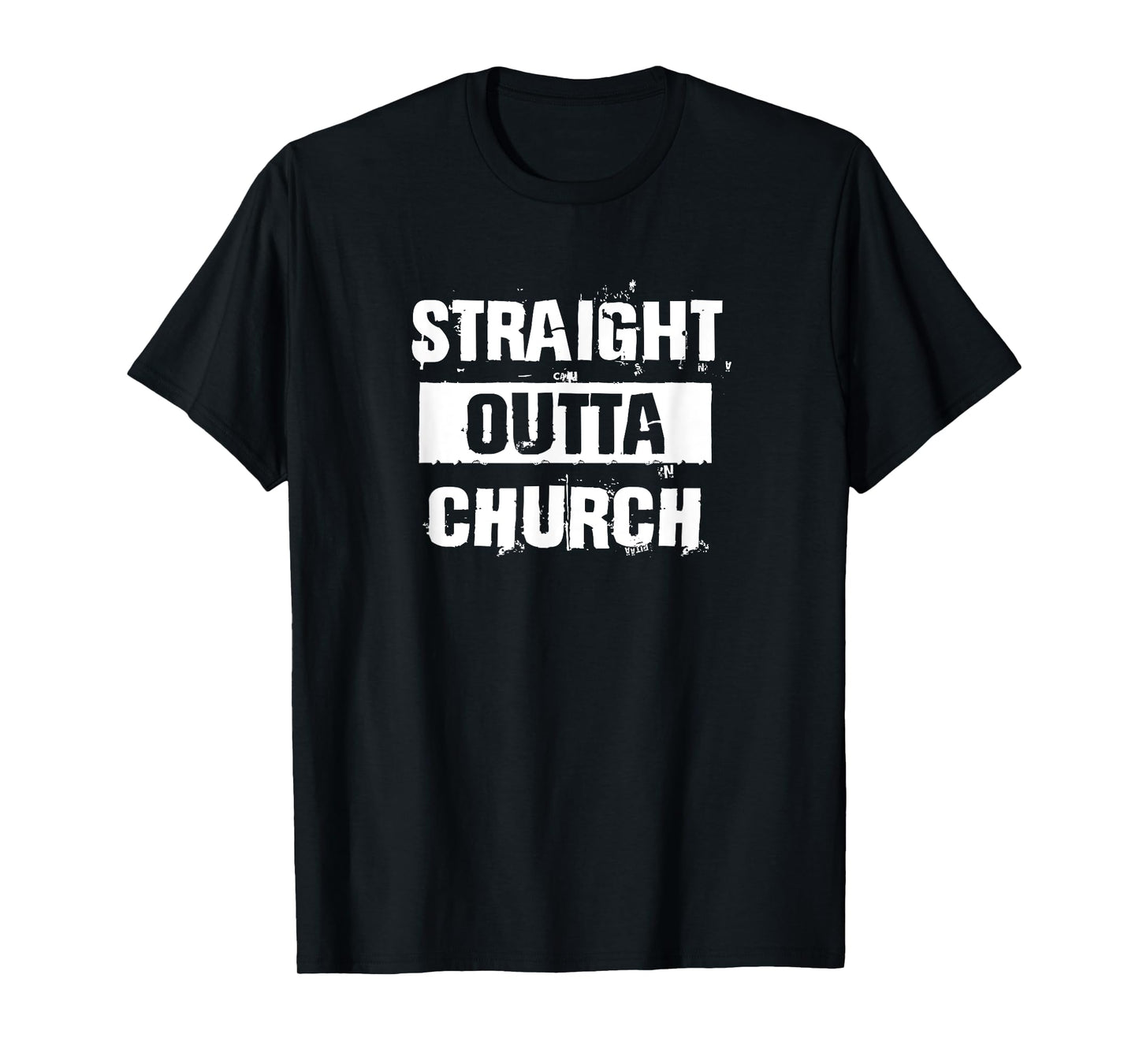 Straight Outta Church Christian Funny Gift Christmas T-Shirt