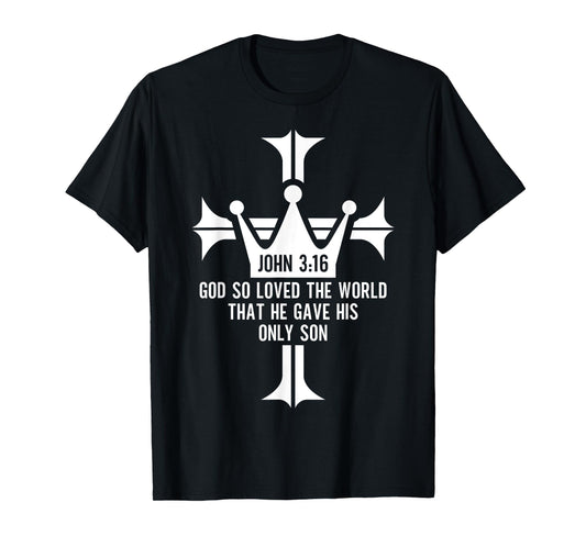 John 3:16 Christian Cross Bible T-Shirt