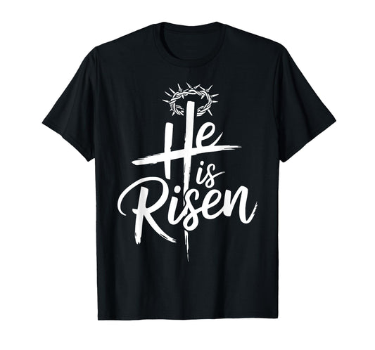 He is risen jesus cross for religious christian easter T-Shirt