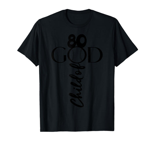 JESUS 80 YEARS GOD BASEBALL 80th BIRTHDAY T-Shirt