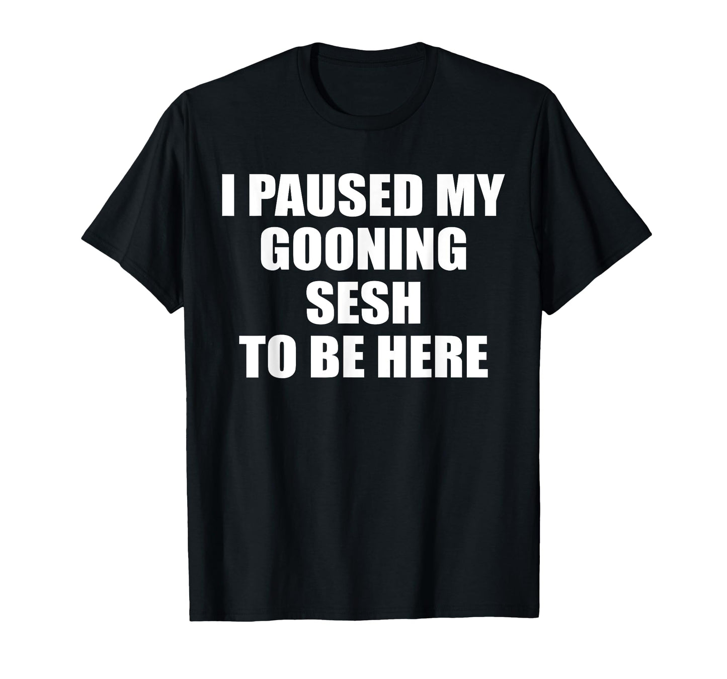 Funny Goon I Paused My Gooning Sesh To Be Here T-Shirt