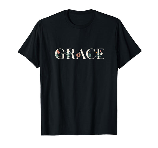 Grace Name Custom Flower Personalized Botanical Women Girl T-Shirt