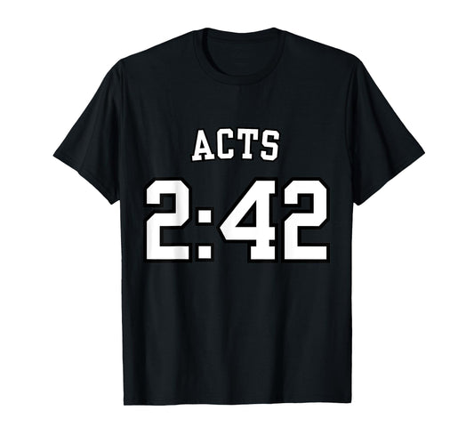 Acts 2:42 Sports Jersey Christian Scripture Design T-Shirt
