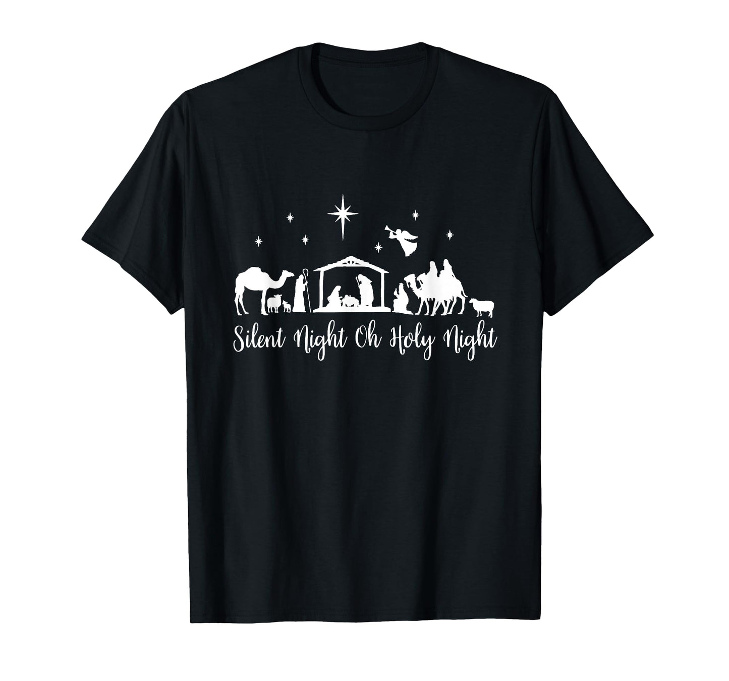 Silent Night Holy Night Nativity Scene Religious Christmas T-Shirt