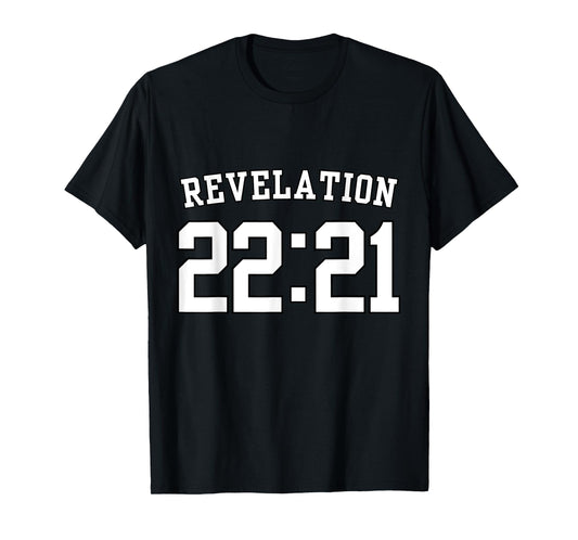 Revelation 22:21 Sports Jersey Christian Scripture Design T-Shirt