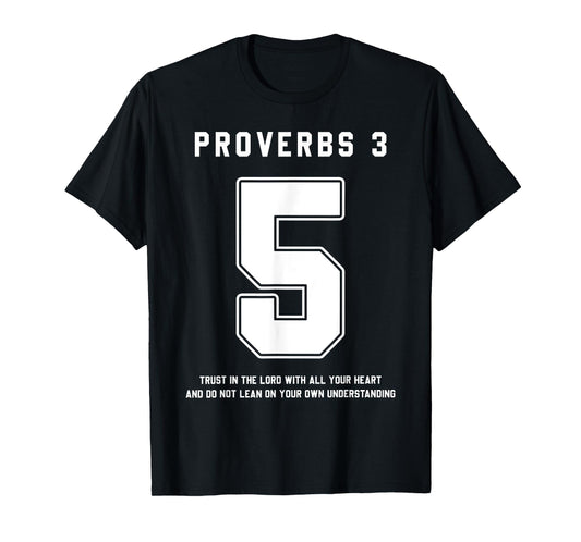 Proverbs 3:5 Bible Verse Team Sports Jersey Christian T-Shirt