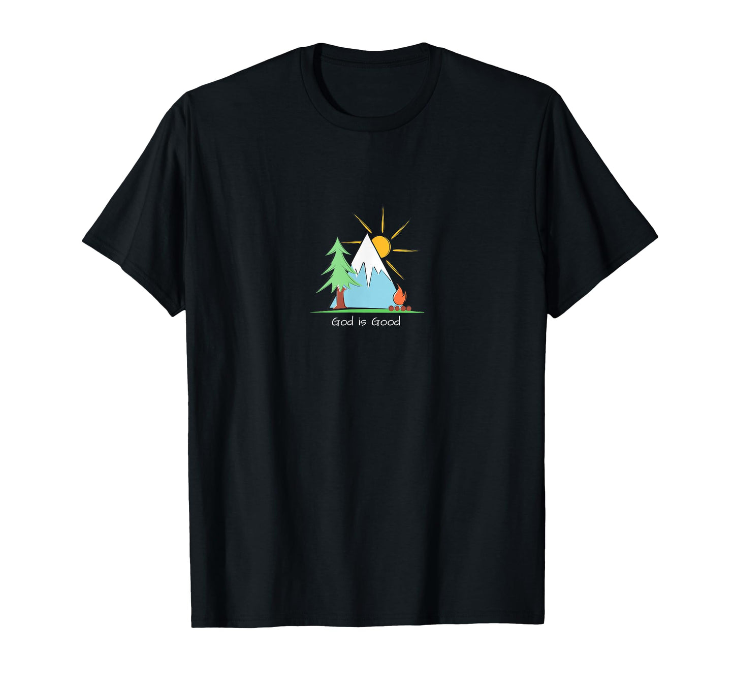 God is Good Christian Camping Wilderness Adventure Campfire T-Shirt
