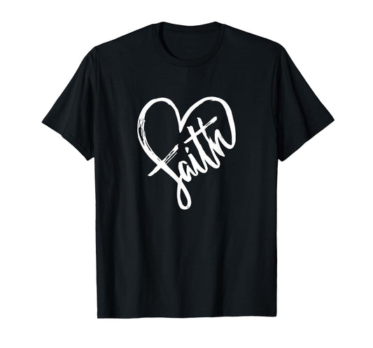 Faith Heart Love Religion - Jesus Believer Belief Crucifix T-Shirt