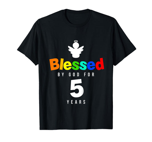 5th Birthday Christian gift Blessed by God for 5 years old T-Shirt