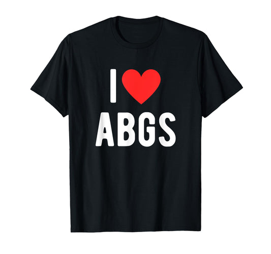 I Love ABGS Cute Heart Graphic Valentines Day T-Shirt
