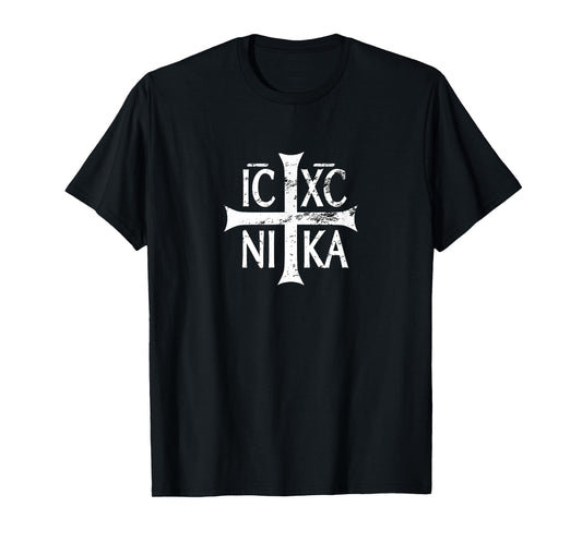 IC XC NIKA cross christian orthodox retro vintage distressed T-Shirt