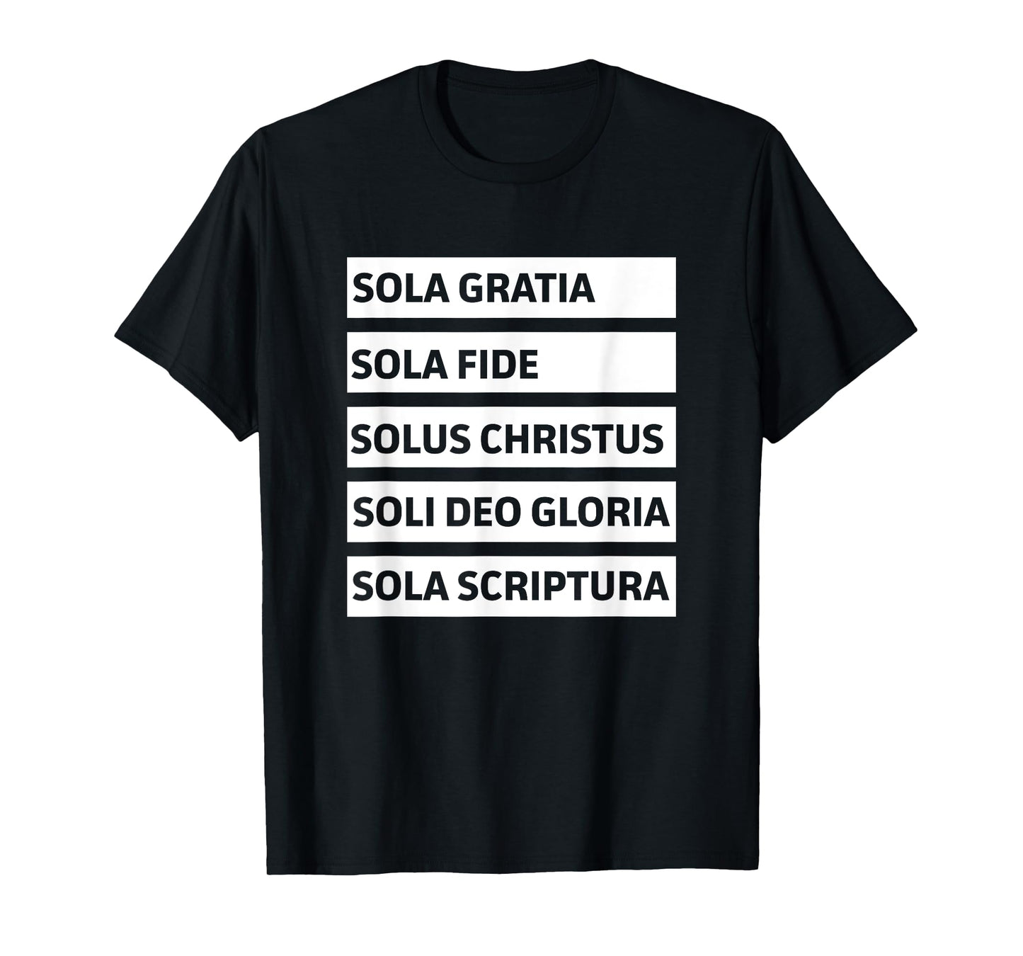 Five Solas - Sola Gratia Sola Fide Soli Deo Gloria Christian T-Shirt