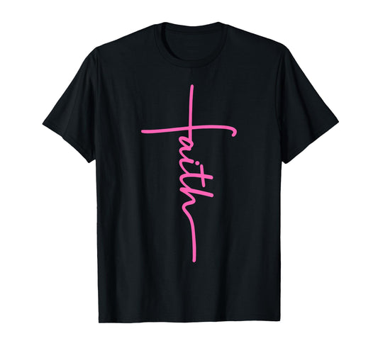 Christian Faith Cross Hot Pink Believers Christians Gift T-Shirt