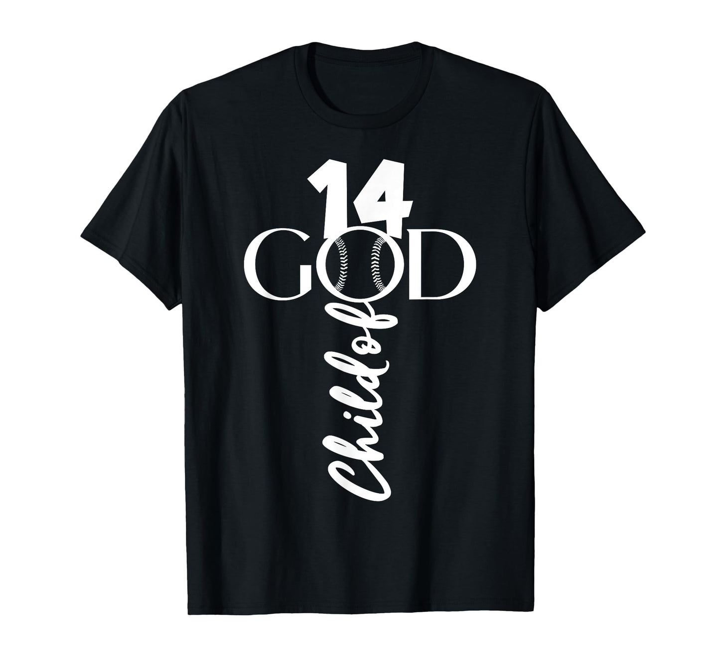 BASEBALL JESUS 14 YEARS CHILD OF GOD BASEBALL 14th BIRTHDAY T-Shirt