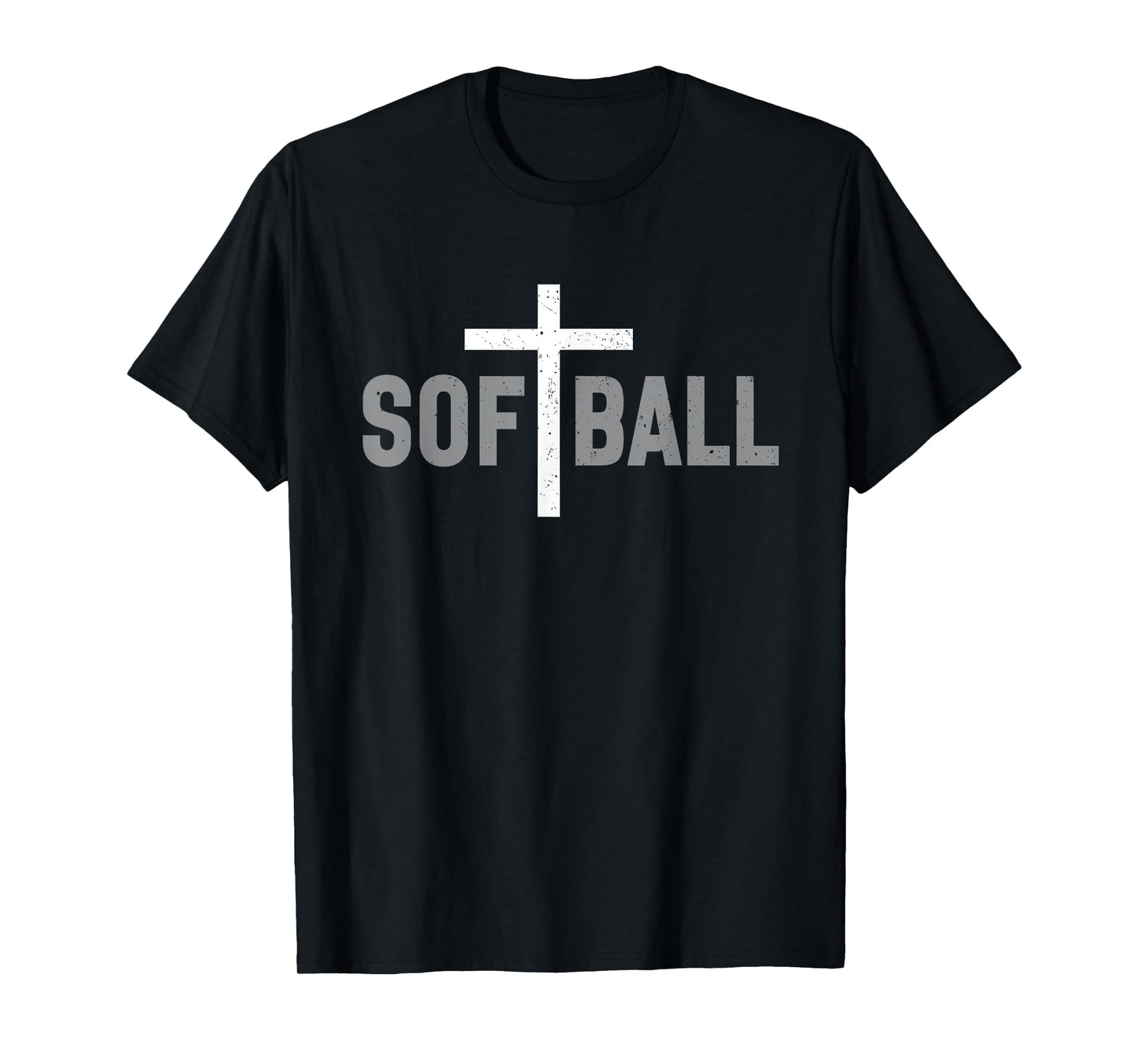 Softball Christian Cross Girls Women T-Shirt