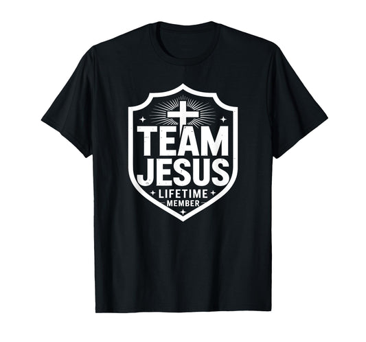 Member of Team Jesus Bible Coat of Arms Cross Christian T-Shirt