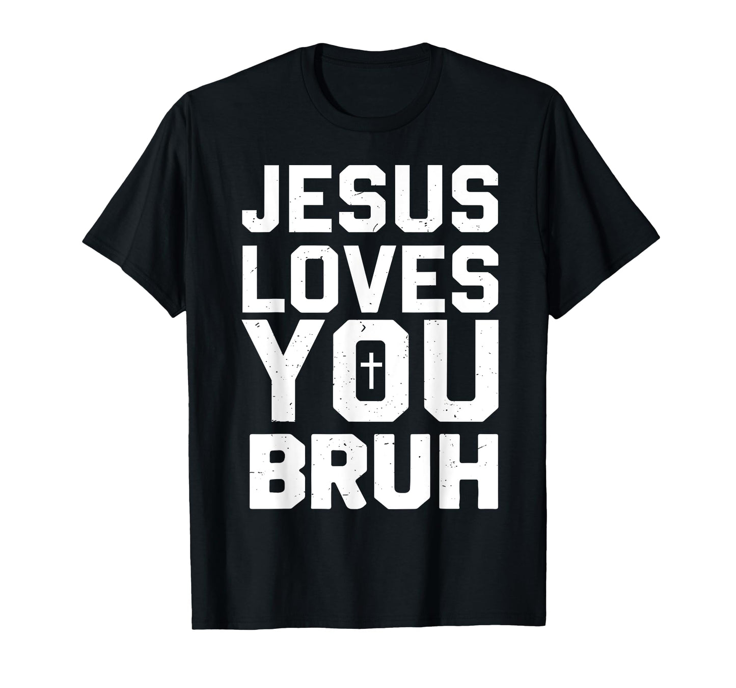Minimalistic Jesus Love You Bruh Funny Christian Youth Boy T-Shirt