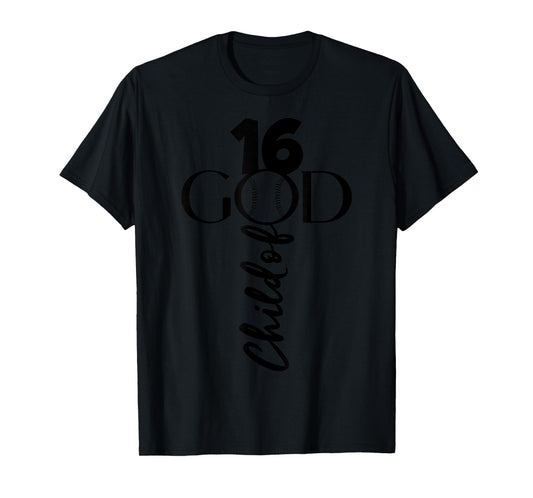 JESUS 16 YEARS GOD BASEBALL 16TH BIRTHDAY T-Shirt