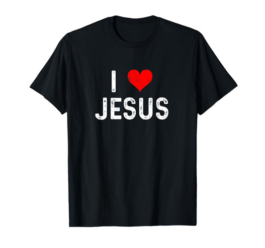 I Love Jesus - Heart - Church Bible God Catholic Christian T-Shirt