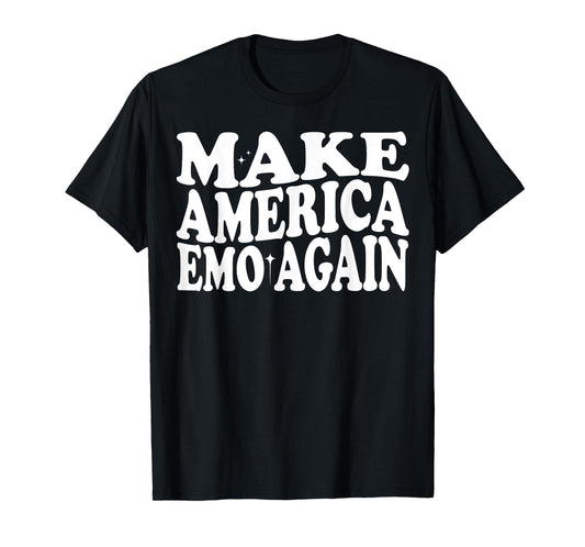 MAKE AMERICA EMO AGAIN Funny Goth US Saying T-Shirt
