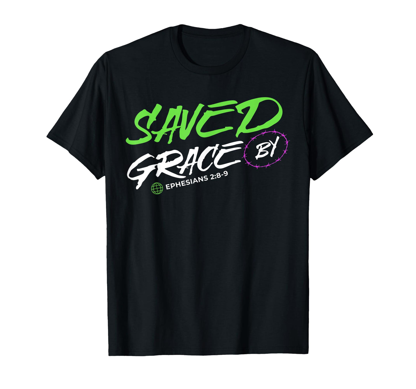 Funny Saved by Grace Cross Christian Religious Jesus T-Shirt