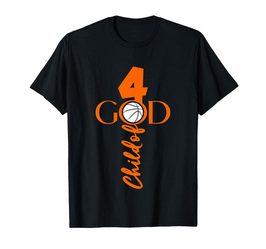 JESUS 4 YEARS CHILD OF GOD BASKETBALL 4th BIRTHDAY T-Shirt