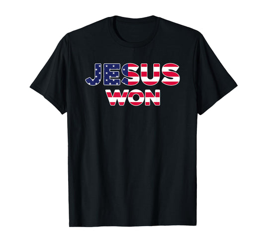 Jesus Won American Flag Christian Faith Spiritual T-Shirt