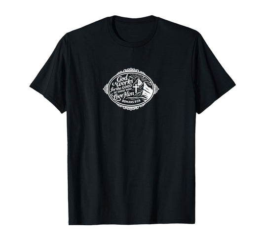 Romans 8:28 Christian Bible Verse Design T-Shirt