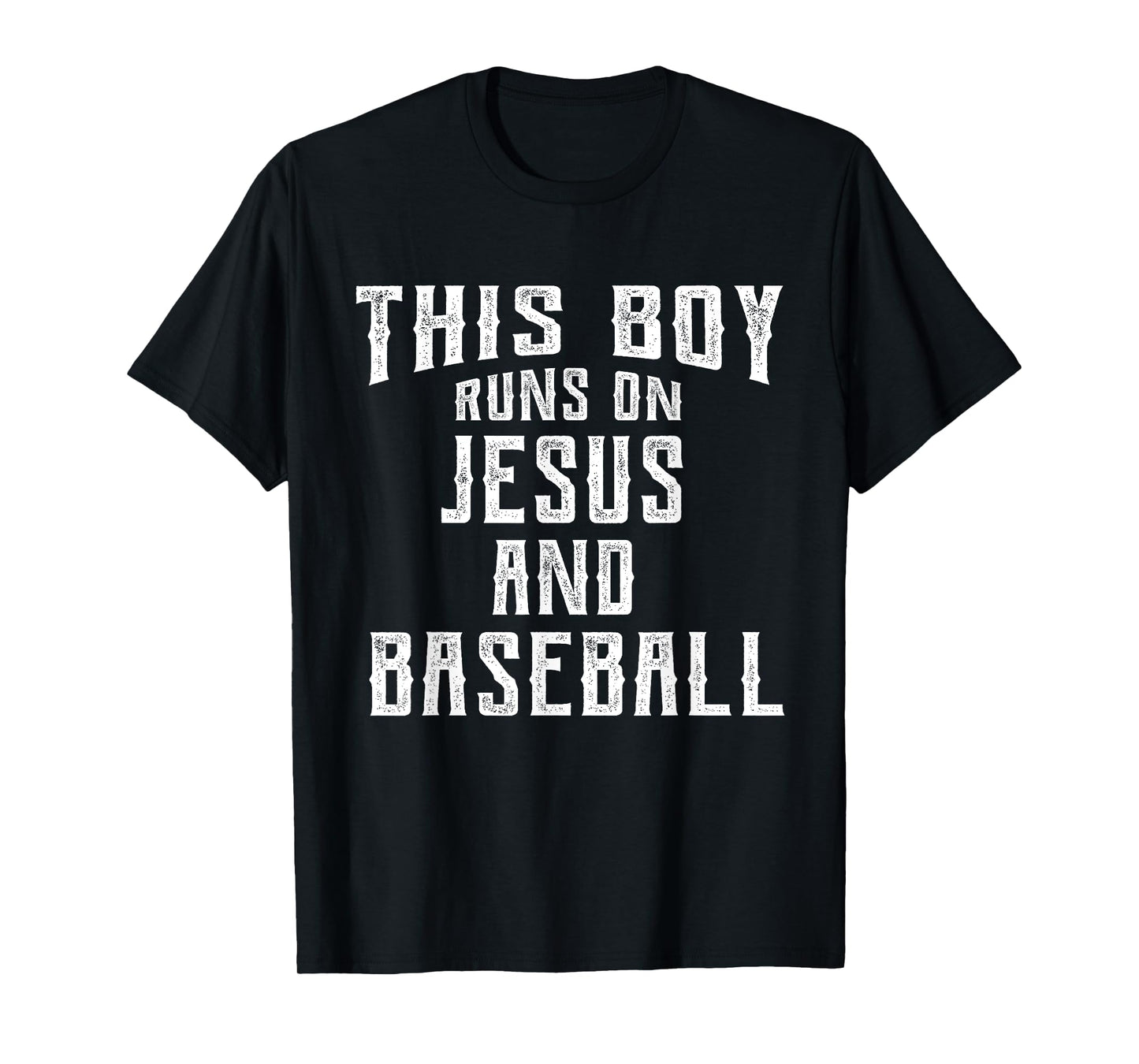 This Boy Runs On Jesus And Baseball Christian Gift T-Shirt