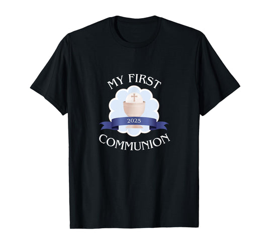 2025 Catholic Boy First Communion Sacrament Celebration T-Shirt