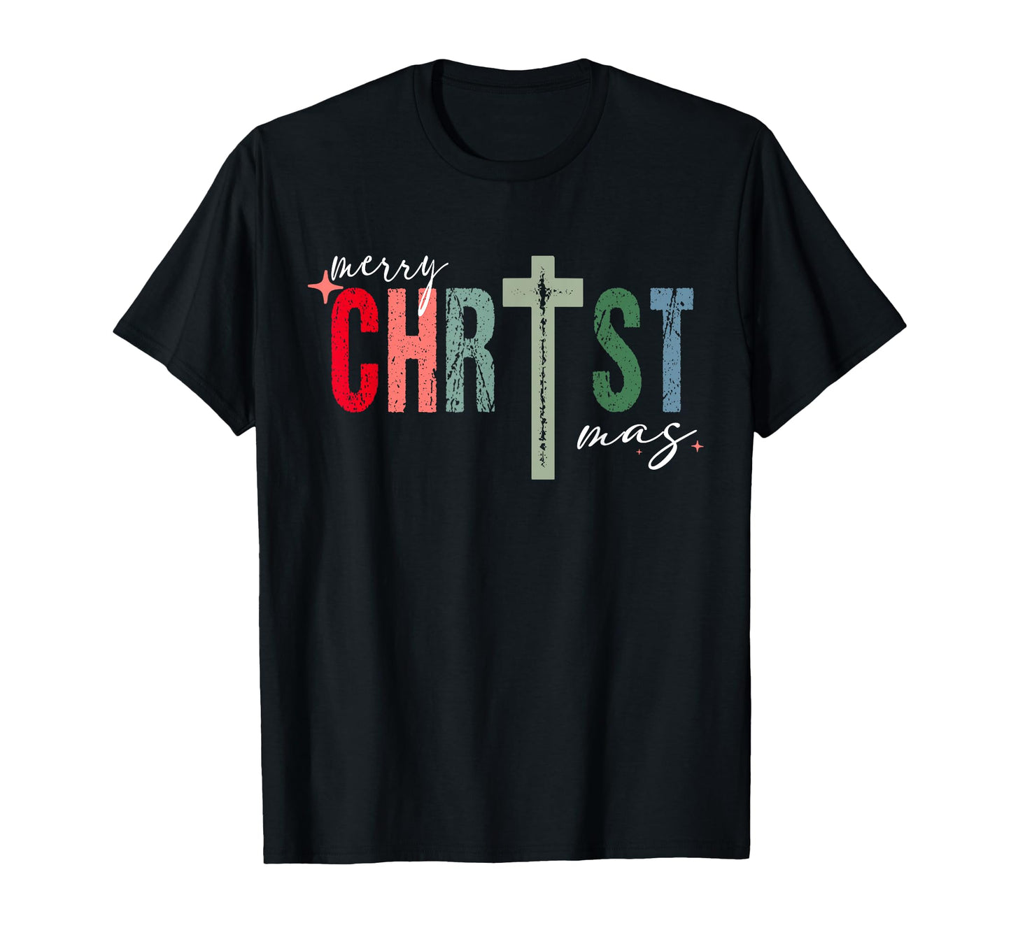 Merry Christmas Christian Jesus Cross Faith Religious Xmas T-Shirt