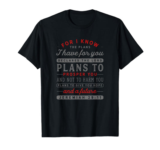 Christian T Shirts Jeremiah 29 11 Hope Bible Verse Tshirt T-Shirt