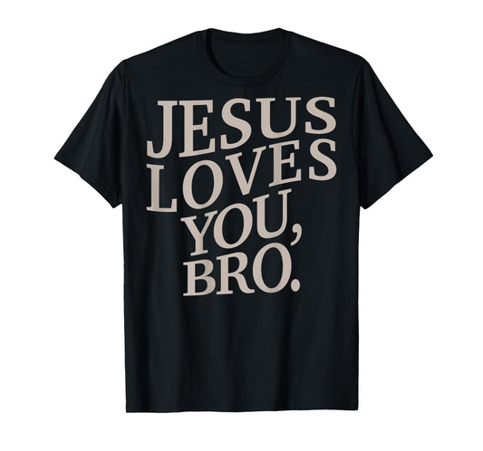 Youth Jesus Loves You Bro Funny Christian Boy Kids Men Faith T-Shirt