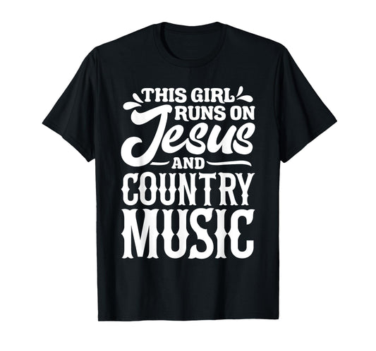 Country Music Graphic Women Girls Jesus Country Music Fans T-Shirt