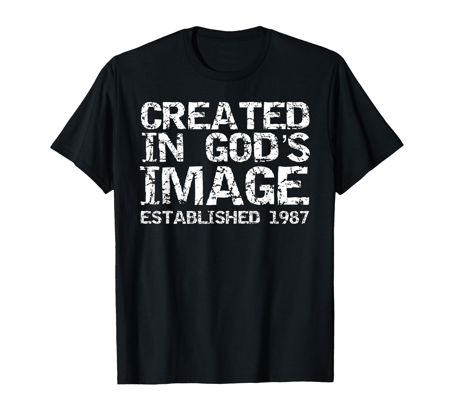 1987 Birthday for Men 1987 Birth Year Created in God's Image T-Shirt