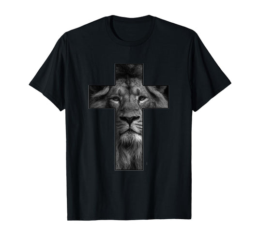 T-shirt Jesus Cross With Lion Face, Faith In God T-Shirt