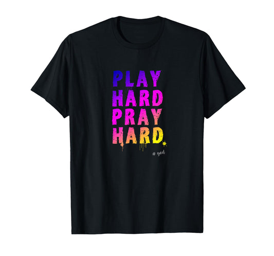 God Church Saying Pray Much Play Pray Church Day Humour T-Shirt
