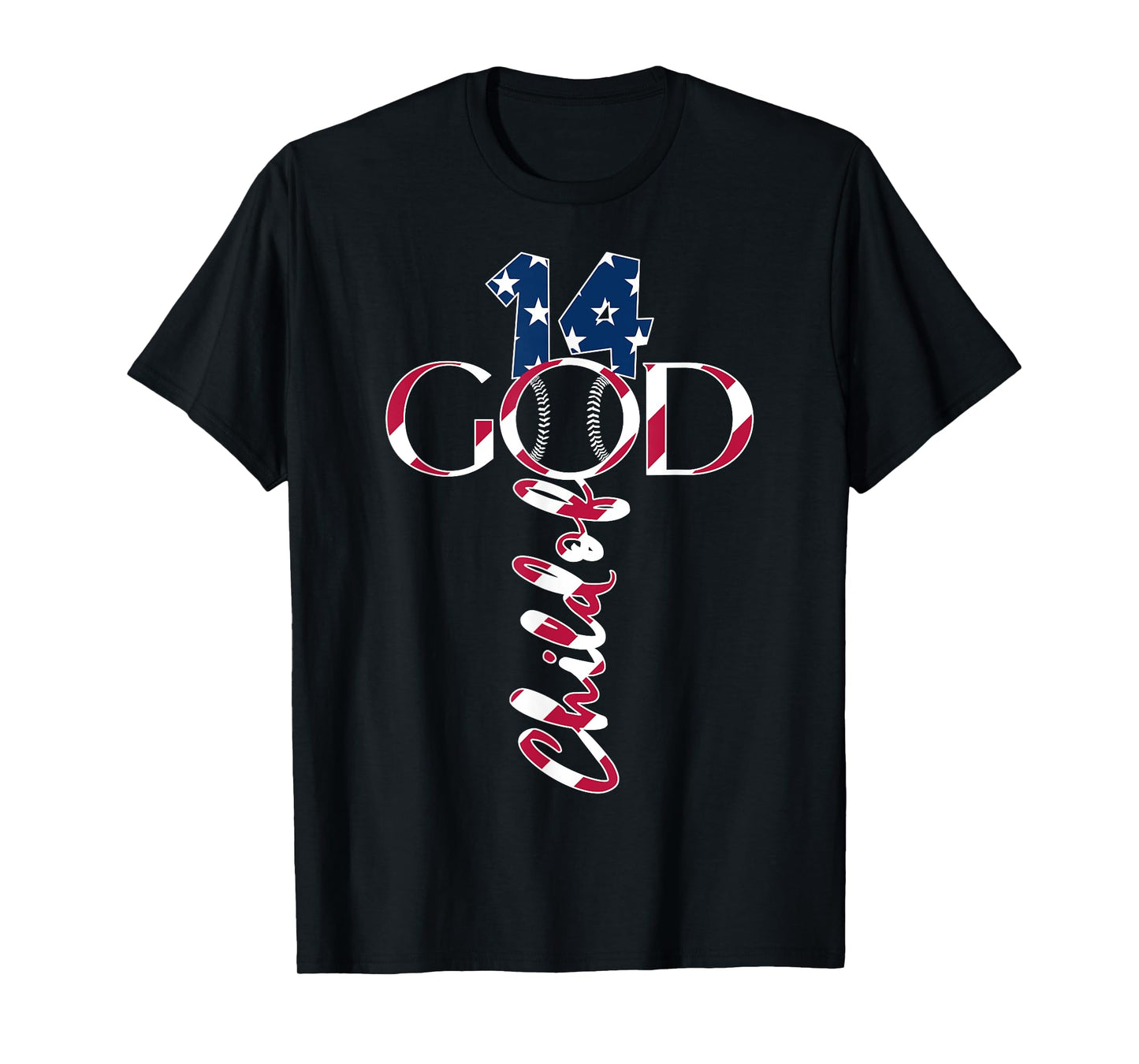 BASEBALL JESUS 14 YEARS CHILD OF GOD BASEBALL 14th BIRTHDAY T-Shirt