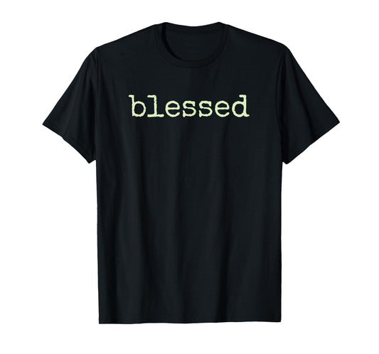 Blessed Christian Faith Minimalist Text T-Shirt