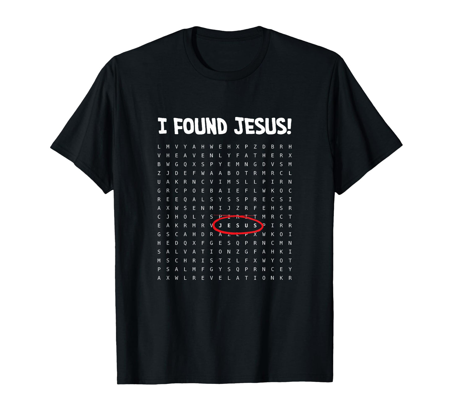 Christian Word Search Shirt - I Found Jesus Faith Puzzle T-Shirt