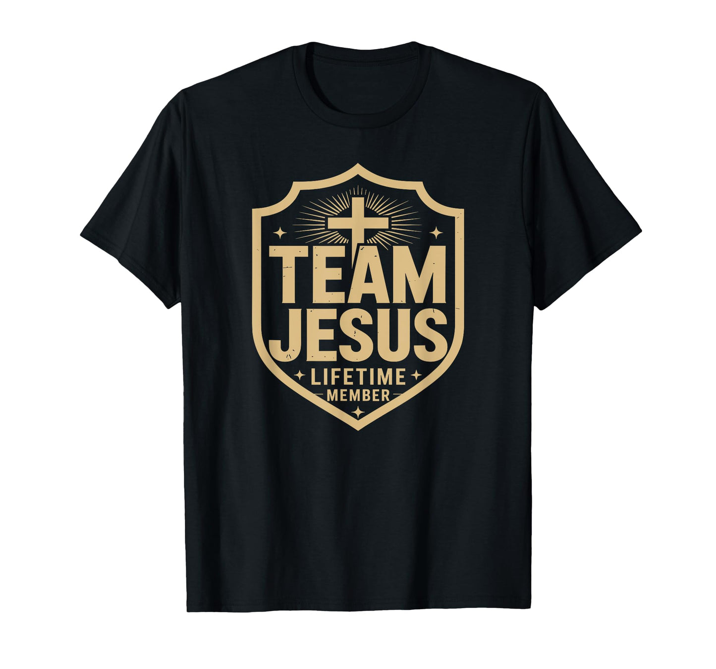Team Jesus Lifetime Member Coat Of Arms Cross Christian T-Shirt