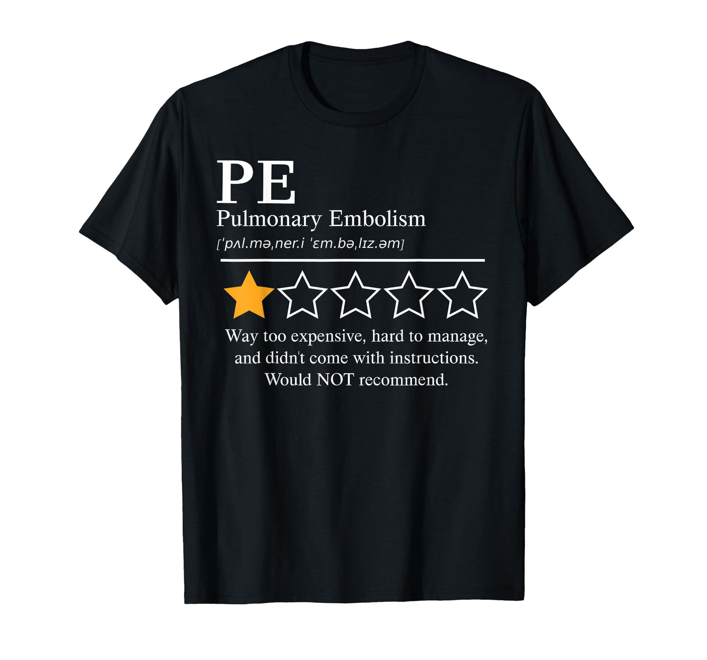 Pulmonary Embolism Awareness Day 2025 Would Not Recommend T-Shirt