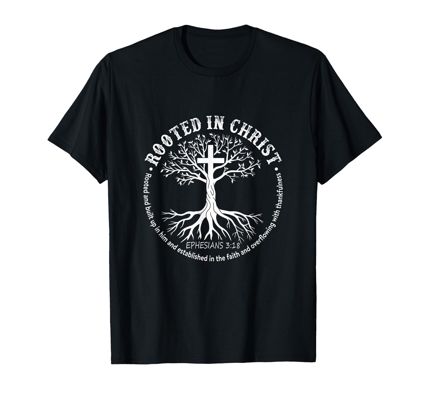 Jesus Cross Pray Bible Rooted In Christ Christian Men Women T-Shirt