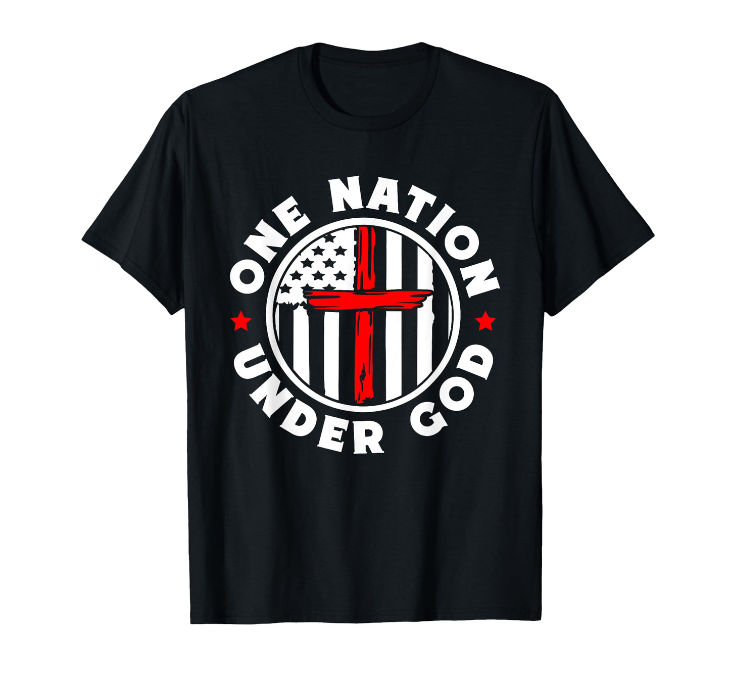 One Nation Under God Jesus Blessed American Flag T-Shirt