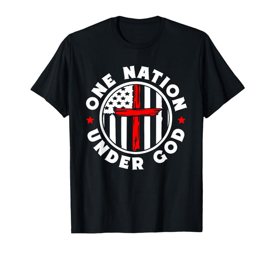 One Nation Under God Jesus Blessed American Flag T-Shirt