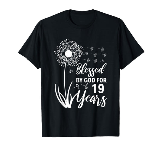 19th Birthday Woman Man Blessed By God For 19 Years T-Shirt