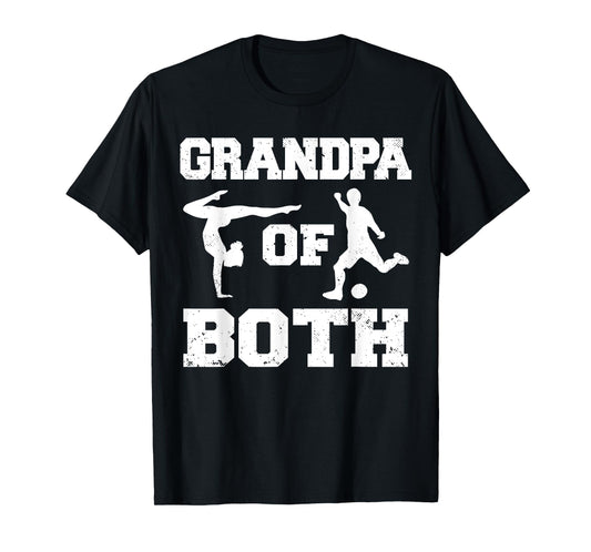 Grandpa Of Both Funny Soccer and Gymnastics Grandpa T-Shirt